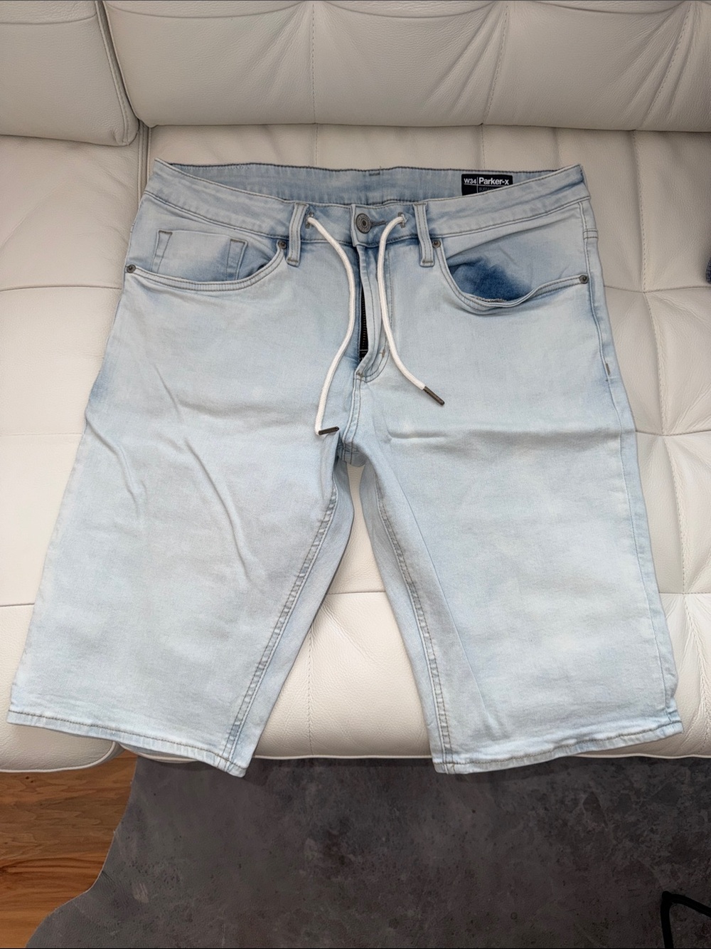 Light Blue Men's Denim Drawstring Shorts
